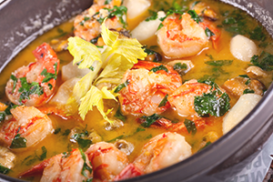 Soup with shrimp